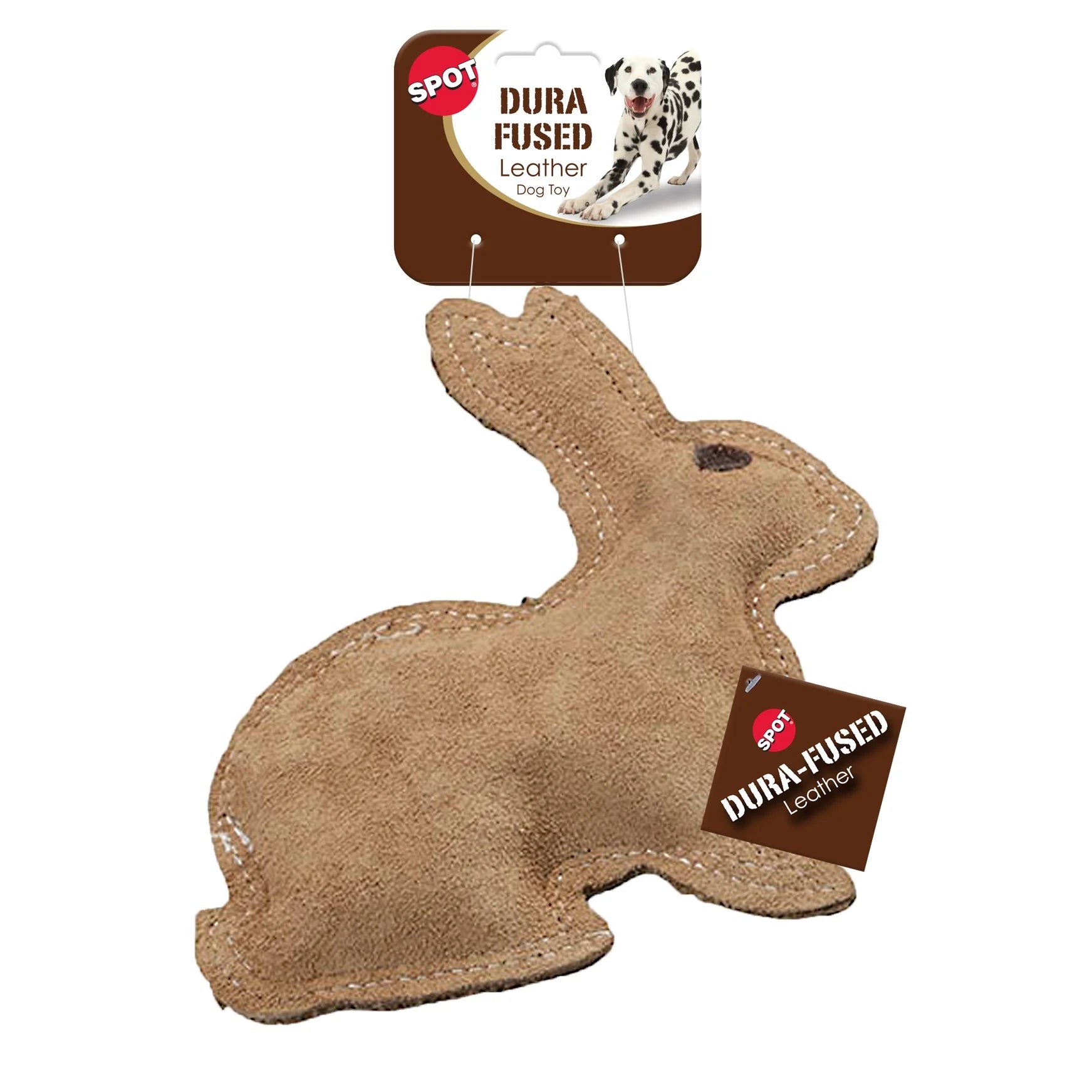 Dura-Fused Durable Leather Rabbit Dog Toy, Small