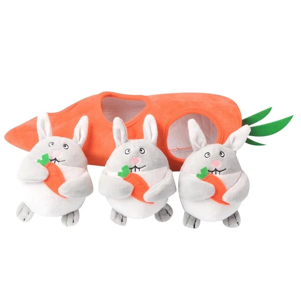 Easter Interactive Dog Toys，Hide and Seek Dog Squeaky Toys and Puppy Toys Puzzles, Rabbit