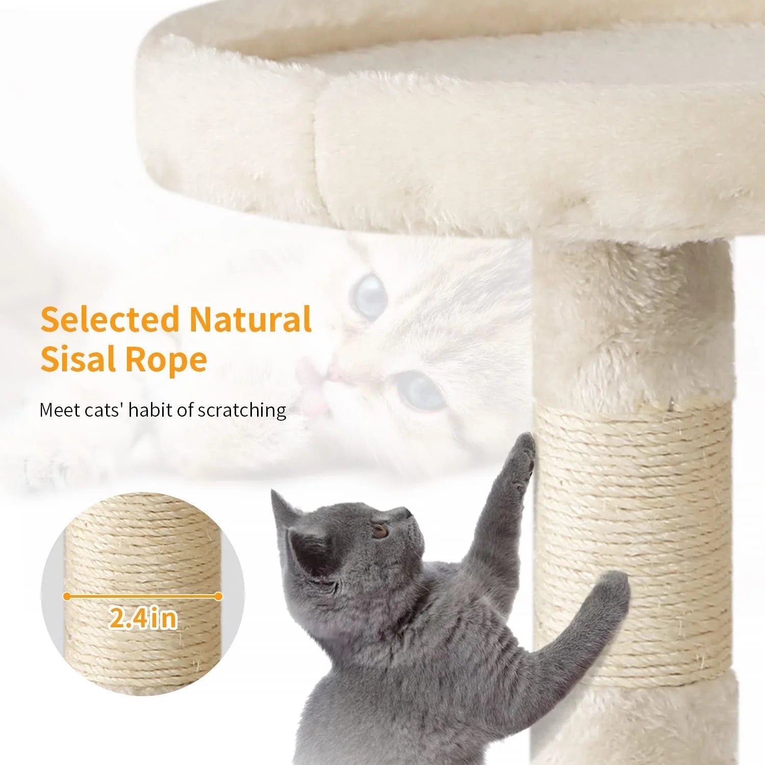 36 Inch Tall Cat Tree Cat Tower Cat Condo Multi-Level,Beige