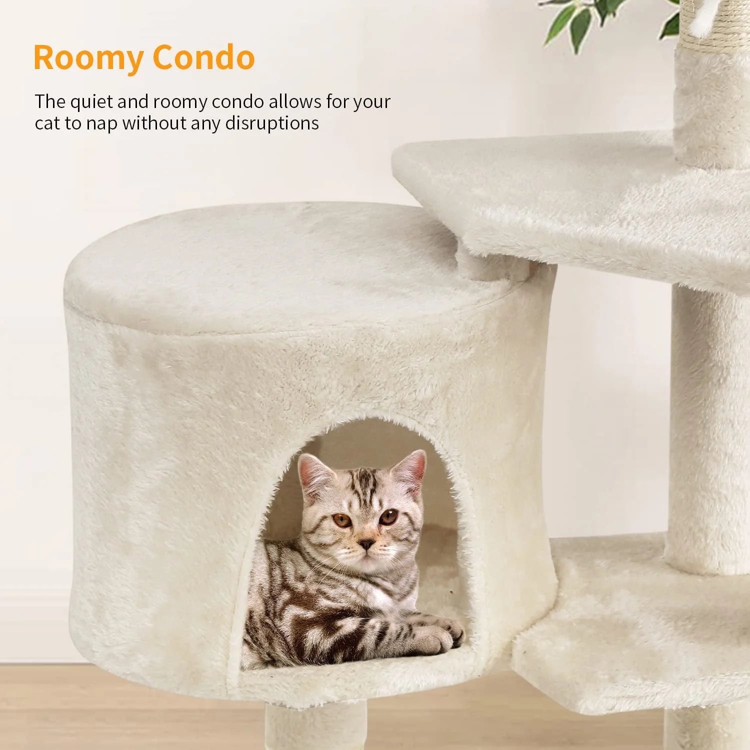 36 Inch Tall Cat Tree Cat Tower Cat Condo Multi-Level,Beige