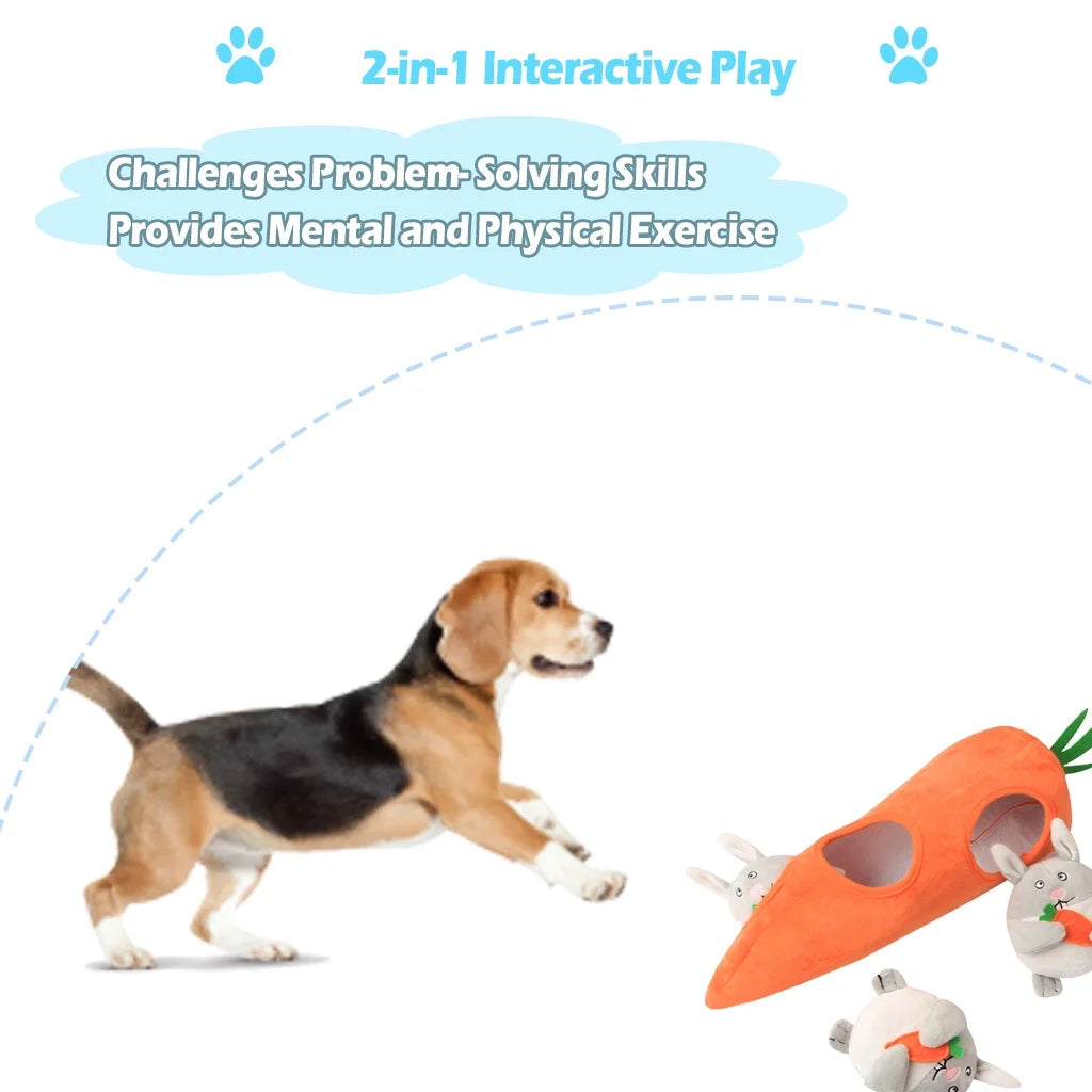 Easter Interactive Dog Toys，Hide and Seek Dog Squeaky Toys and Puppy Toys Puzzles, Rabbit